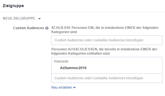 Frequency Capping bei Facebook: Schritt 3